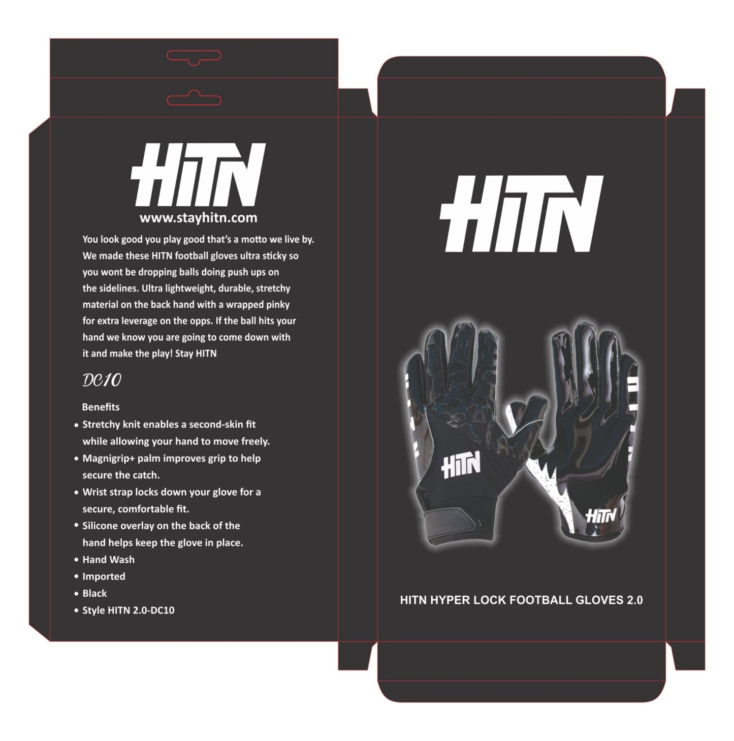 HITN HYPER LOCK FOOTBALL GLOVES 2.0